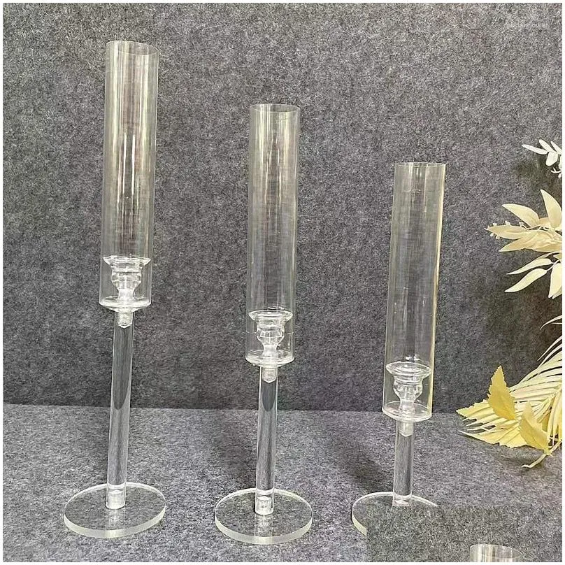 candle holders 10 sets 30 delivery brackets acrylic candlestick centrepieces road lead wedding porps christmas decora