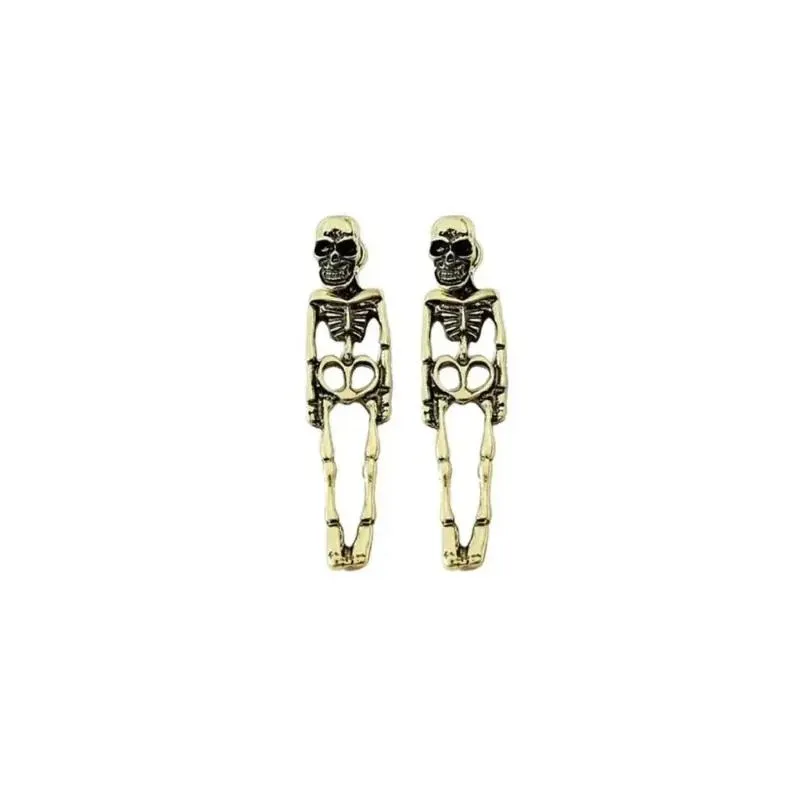 stud earrings metal halloween ghost exaggerated skeleton removable scary human ear