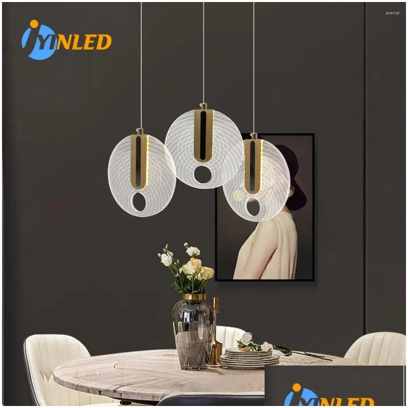 Pendant Lamps Modern Lights Led Mini Light Fixtures Acrylic Hanging For Kitchen Island Hallway Dining Room Drop Delivery Dhbhs