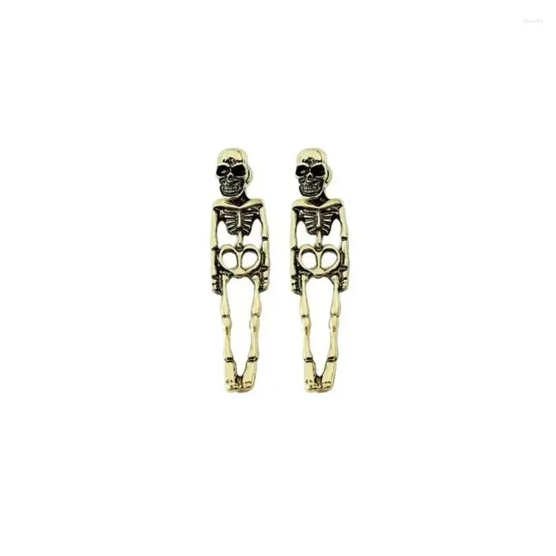 stud earrings metal halloween ghost exaggerated skeleton removable scary human ear