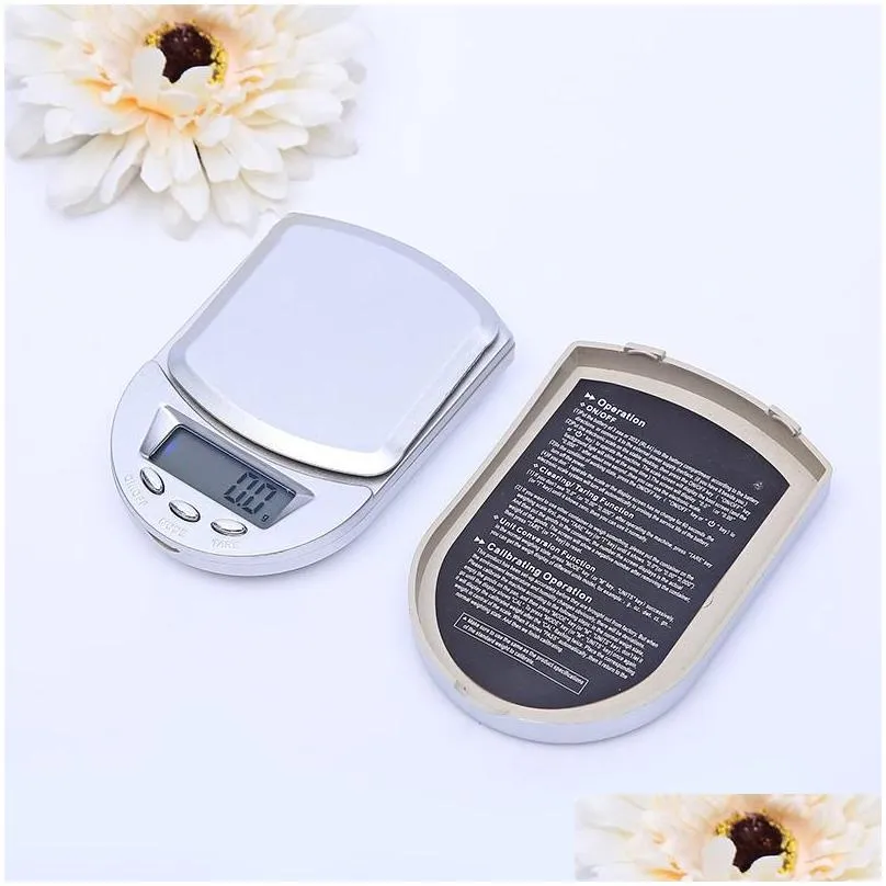 Weighing Scales Wholesale Digital Diamond Scale Mini Lcd Pocket Jewelry Gold Gram 500G/0.1G 100G/0.01 200G/0.01 Nce Weight Scales Drop Dh2Ng