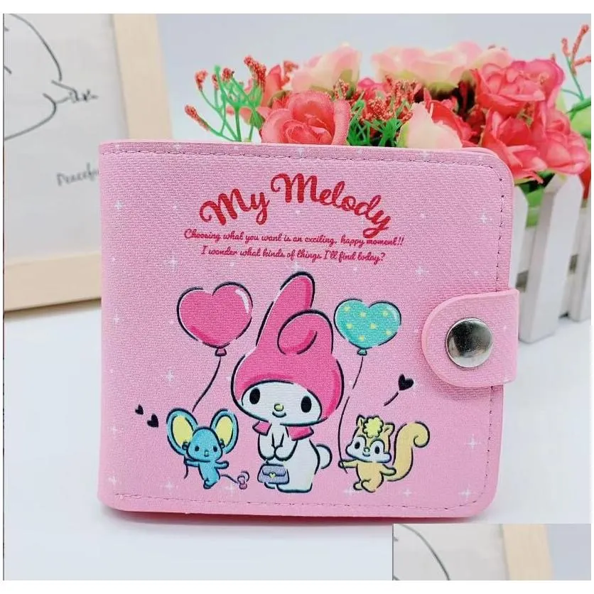 Purse Kawaii Pink White Melody Cinnamo Roll Pu Purse Girl Cute Soft Accessories Wallet With Big Capacity Drop Delivery Baby, Kids Mate Dh1Zq