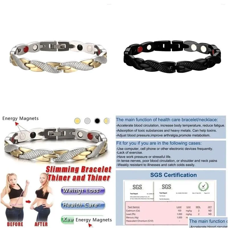 link bracelets dragon pattern twisted healthy magnetic slimming bracelet for weight loss charm jewelry men christmas gift