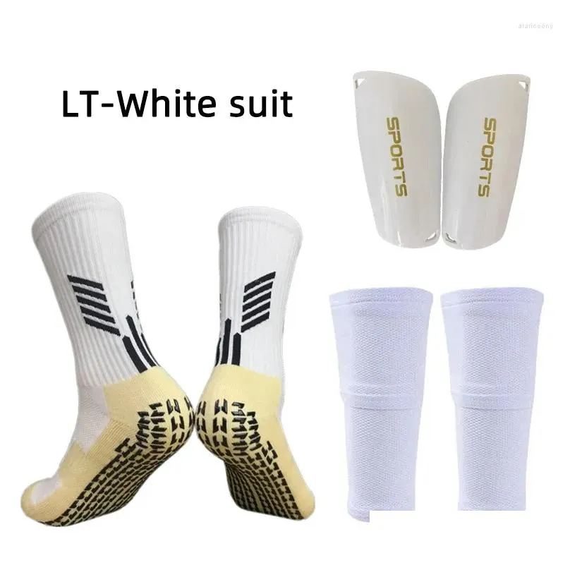 knee pads all season a set sports equipment anti slip soccer socks adult football shin guards with pocket leg sleeves support sock