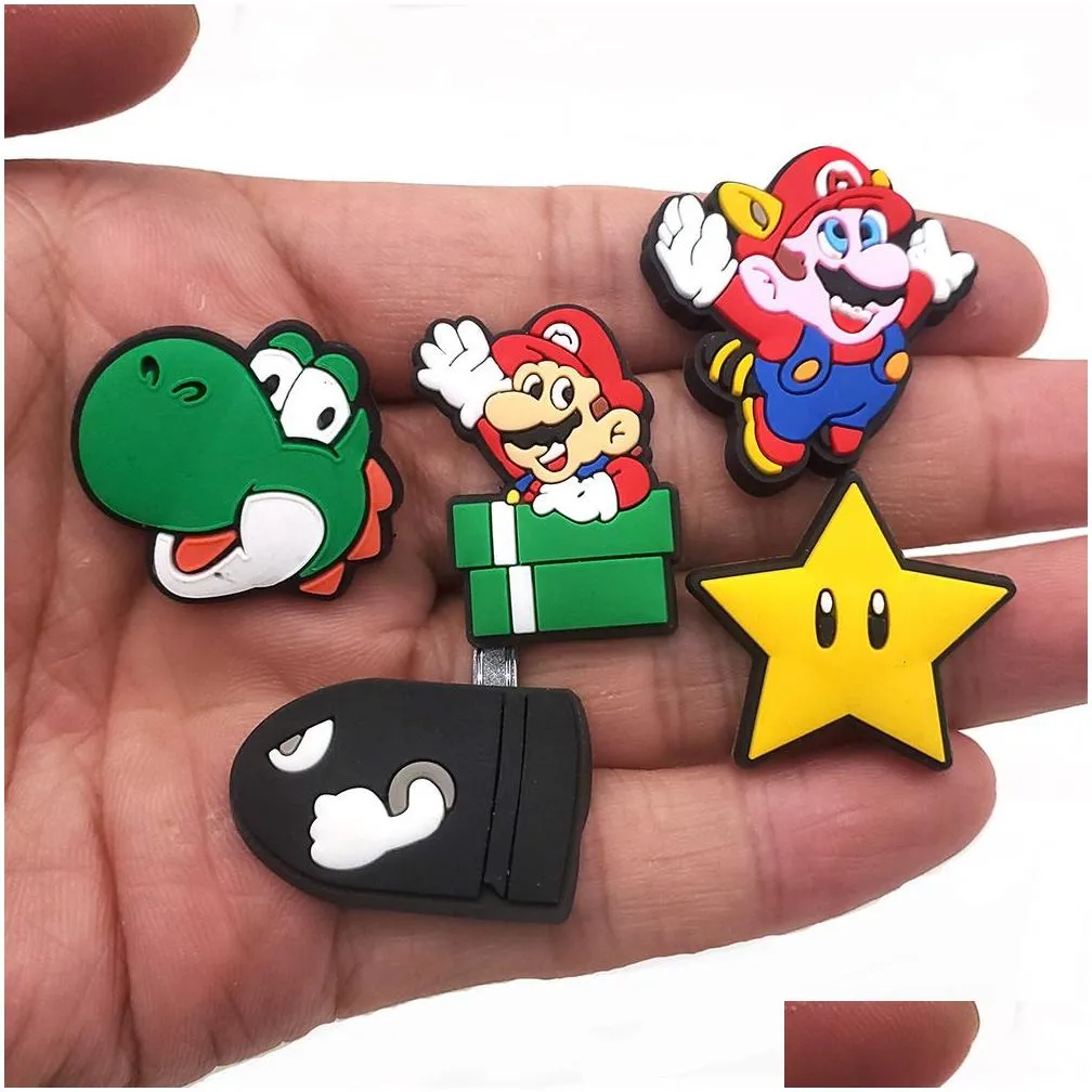 anime charms wholesale childhood memories classic games mushroom funny gift cartoon charms shoe accessories pvc decoration buckle soft
