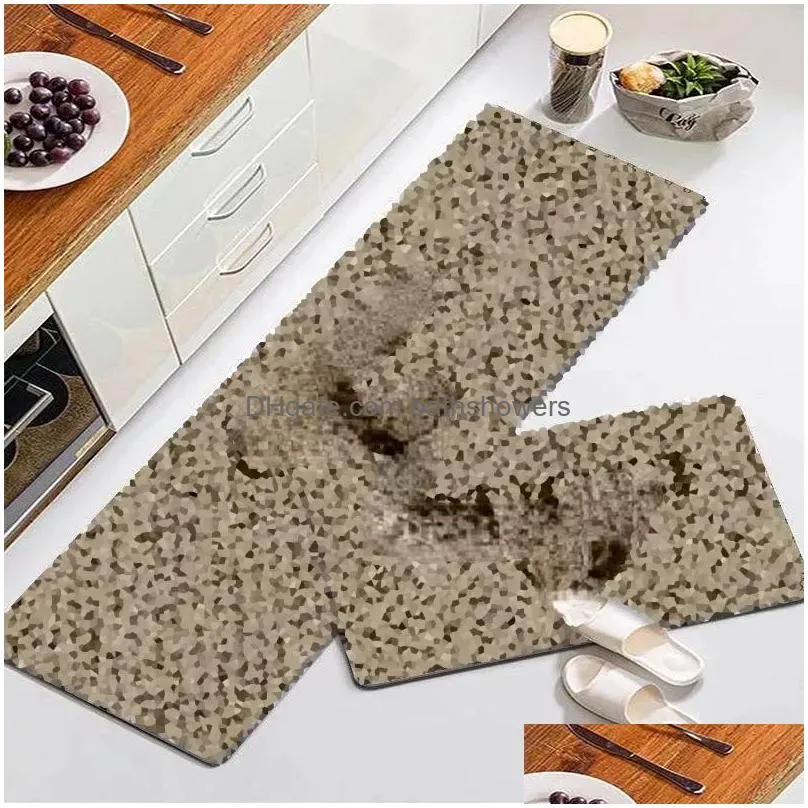 all-match designer carpet bathroom kitchen floor mat classic logo print entrance door foot mat bathroom water absorbing home decoration floor