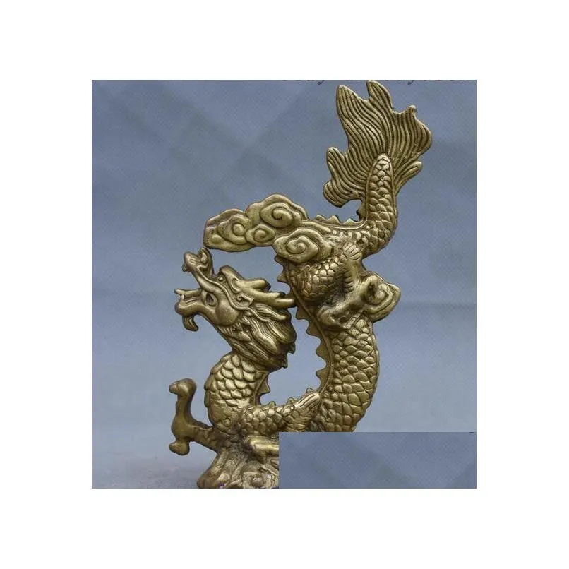 Arts And Crafts 12Cm Chinese Folk Feng Shui Pure Copper Brass Year Zodiac Dragon Lucky Statue Drop Delivery Home Garden Arts, Crafts G Dhsif