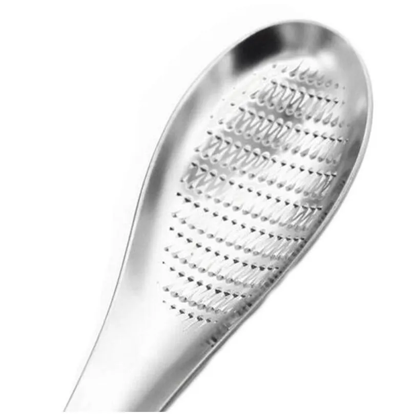 stainless steel spoon ginger grinder household kitchen tools melons and fruits grinding tool garlic masher 17x4.2cm