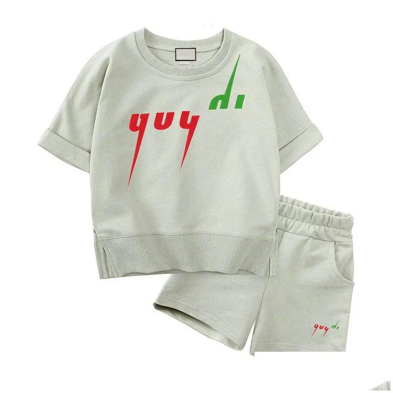 Clothing Sets 3 Styles Luxury Logo Clothing Sets Kids Clothes Suits Girl Boy Summer Infantis Baby Designer Chlidren Drop Delivery Baby Dhmpg