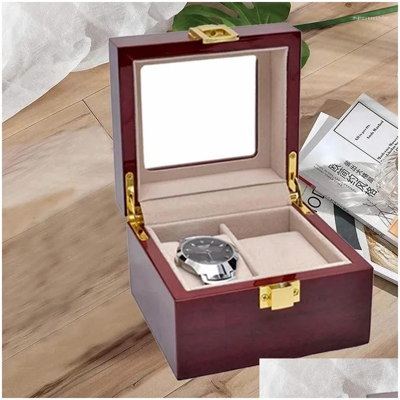 jewelry pouches wood storage watch boxes 2 slots watches display box case organizer holder promotion