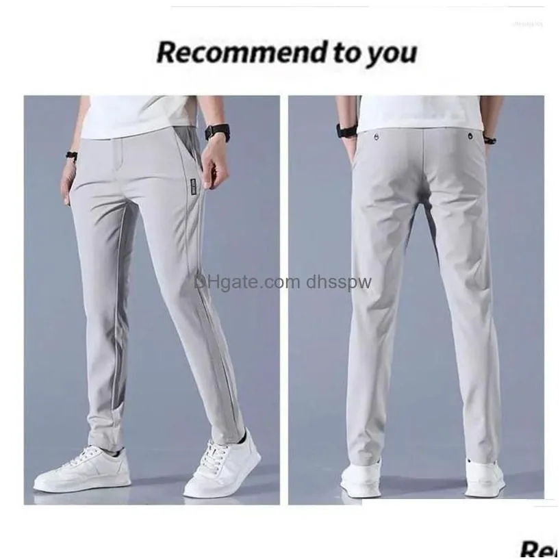 mens pants golf trousers quick drying long comfortable leisure with pockets stretch relax fit breathable zipper design drop delivery