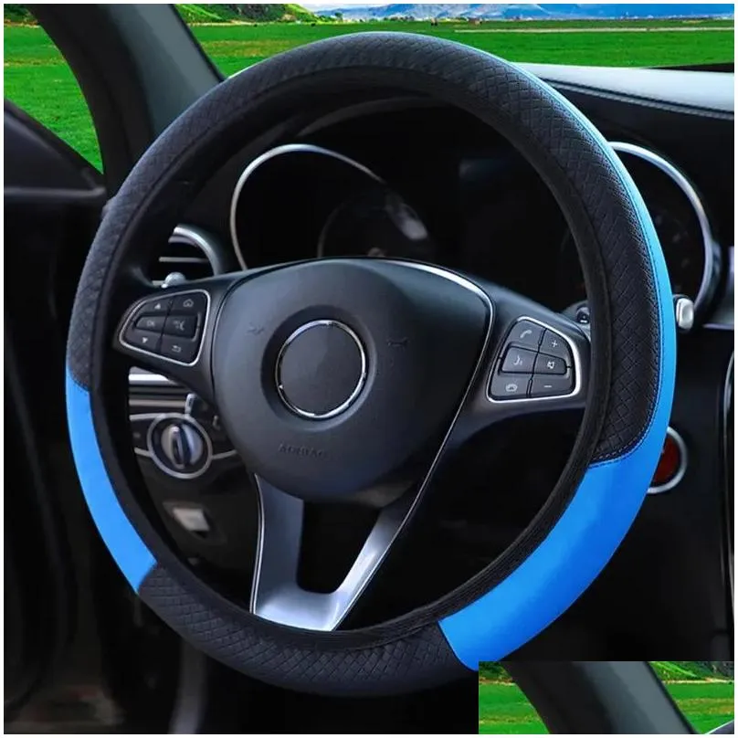 Steering Wheel Covers Steering Wheel Ers Protect Er Accessories Anti-Slip Black Parts Replacement Vehicle Car Durable Drop Delivery Au Dhy87