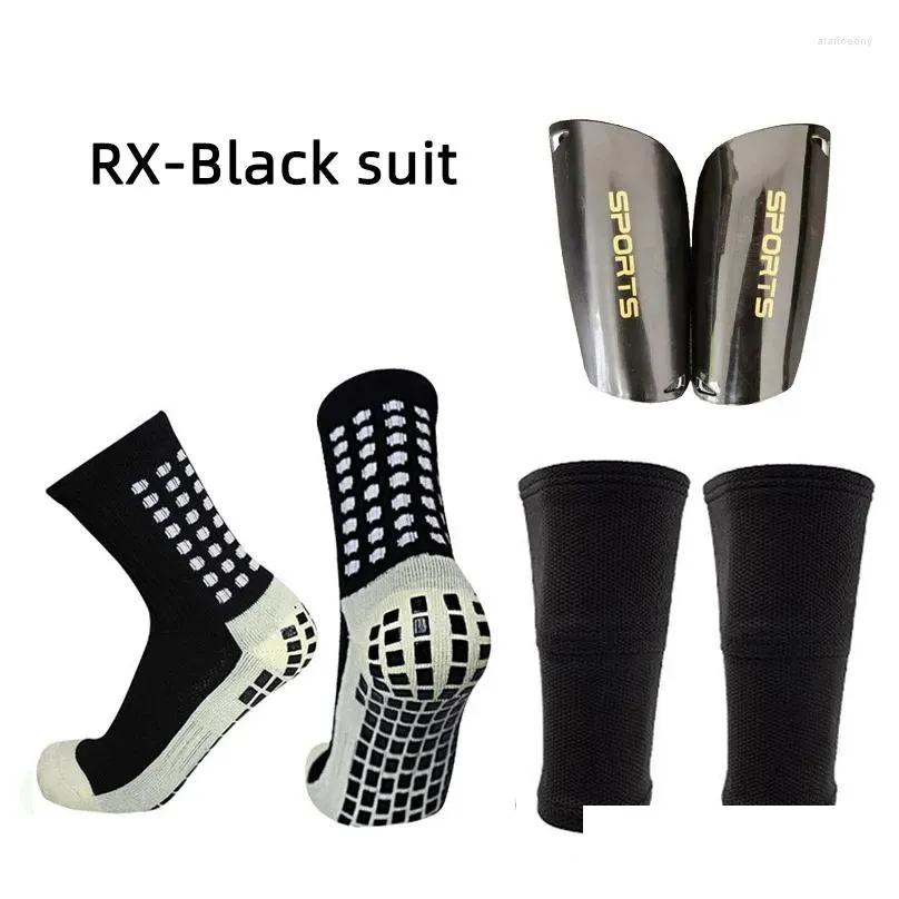 knee pads all season a set sports equipment anti slip soccer socks adult football shin guards with pocket leg sleeves support sock