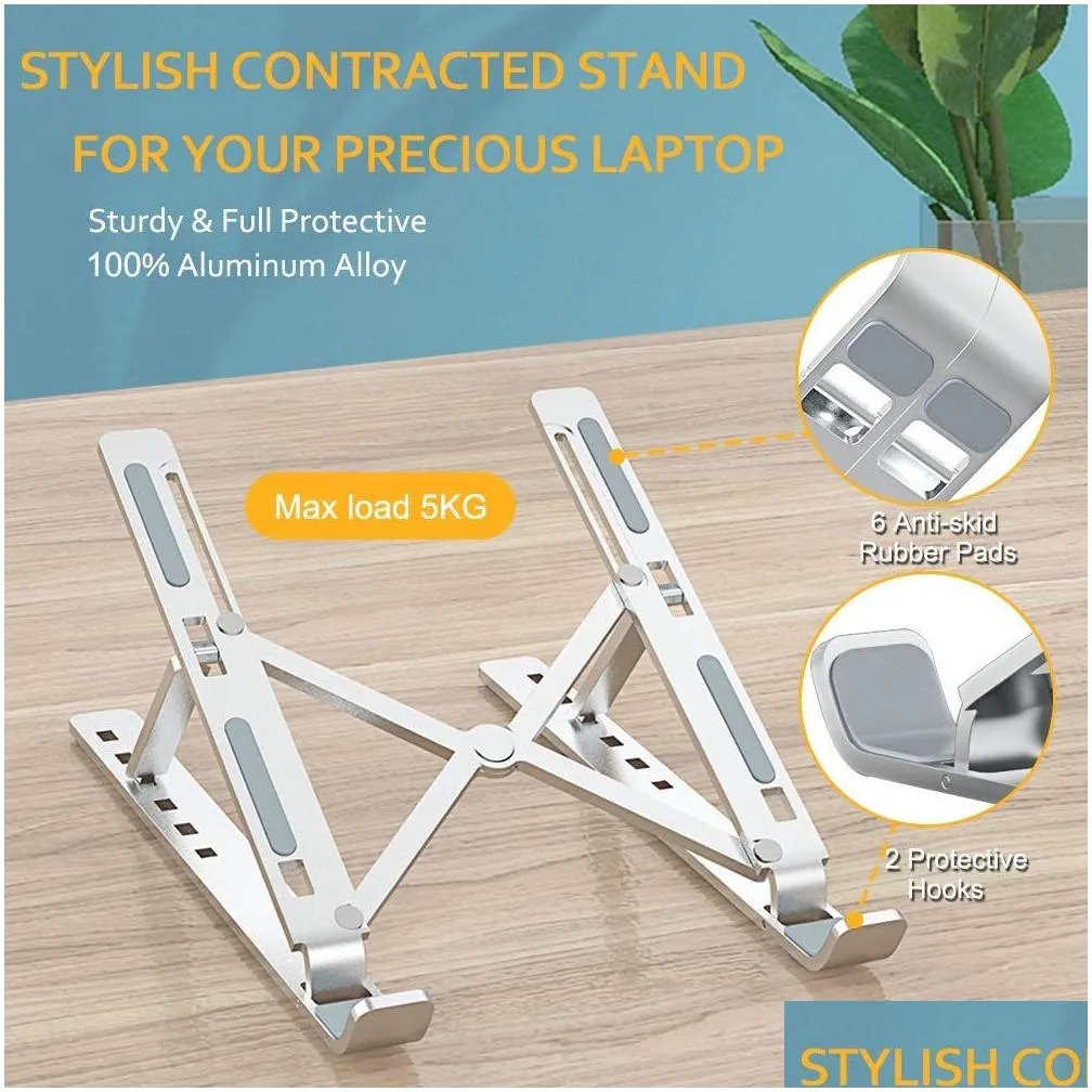 laptop aluminium alloy stand for macbook air pro ipad notebook foldable tablet bracket holder