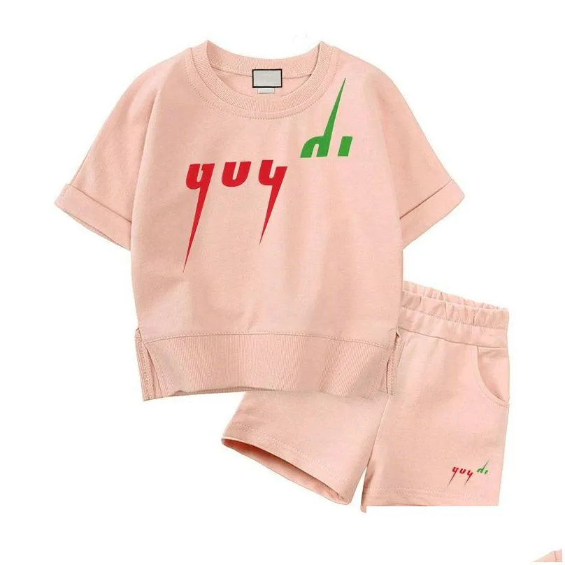 Clothing Sets 3 Styles Luxury Logo Clothing Sets Kids Clothes Suits Girl Boy Summer Infantis Baby Designer Chlidren Drop Delivery Baby Dhmpg