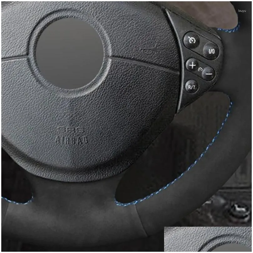 steering wheel covers black faux suede no-slip car cover for m sport 3 series m3 e36/5 e36 z3 e36/7 e36/8 m5 e39 e38 e31 1995-2002