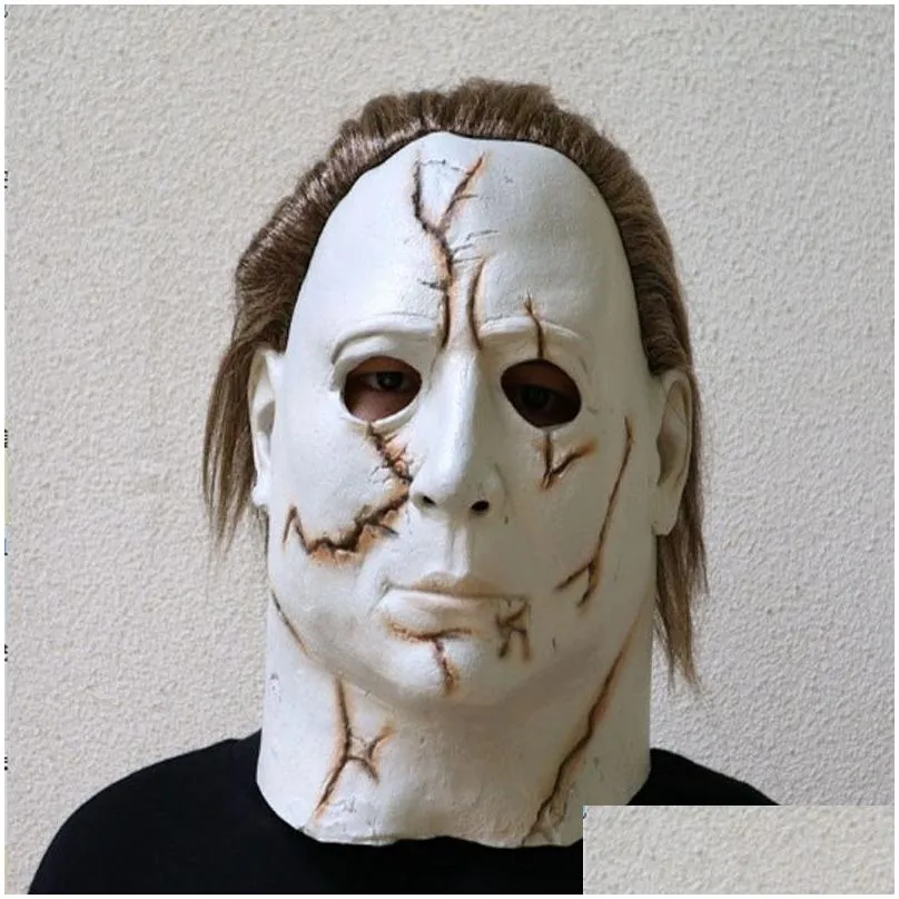 Party Masks Halloween Michael Myers Cosplay Movie Meyer Horror Latex Dressing Props 221007 Drop Delivery Dhsgb