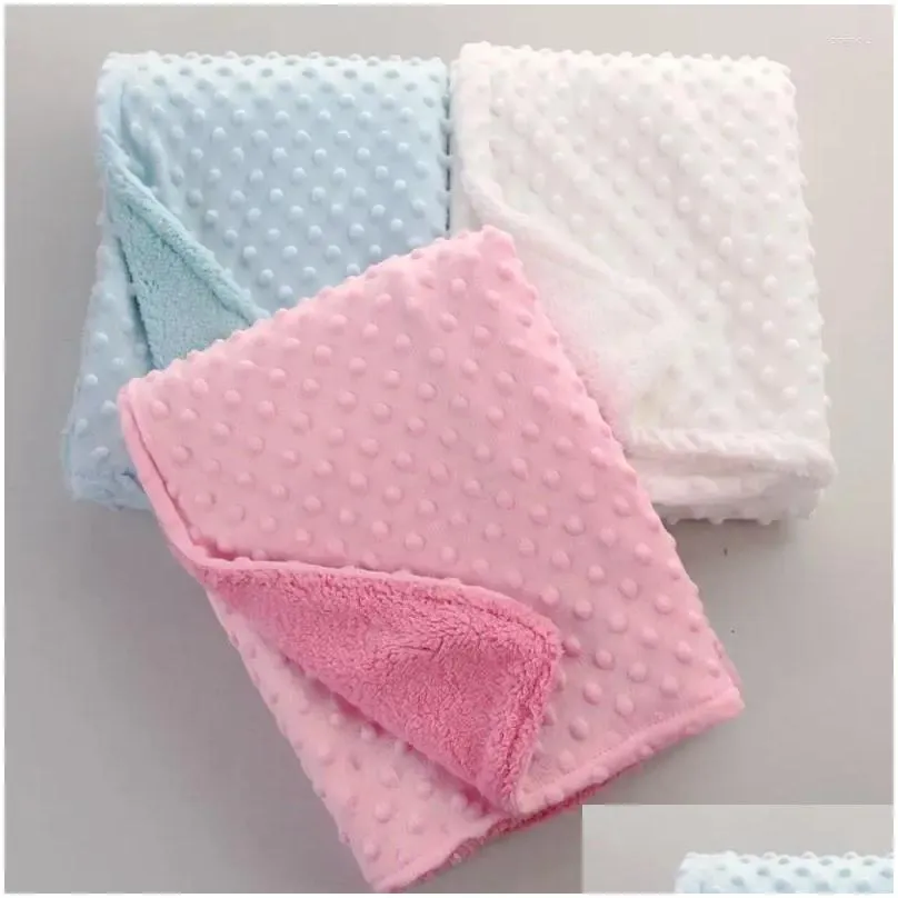 blankets fleece blanket baby & swaddling born thermal winter solid bedding set cotton quilt infant swaddle wrap 102 76cm