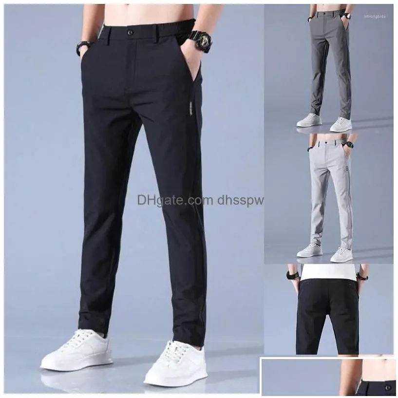 mens pants golf trousers quick drying long comfortable leisure with pockets stretch relax fit breathable zipper design drop delivery