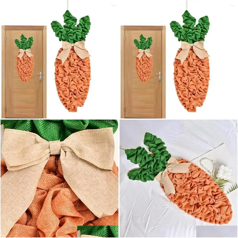 decorative flowers easter wreath signs teardrop carrot happy door with bow artificial swag for front wall decor