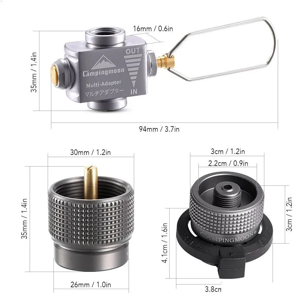 campingmoon gas stove adapter saver plus with butane accessories refill camping equipment 240126