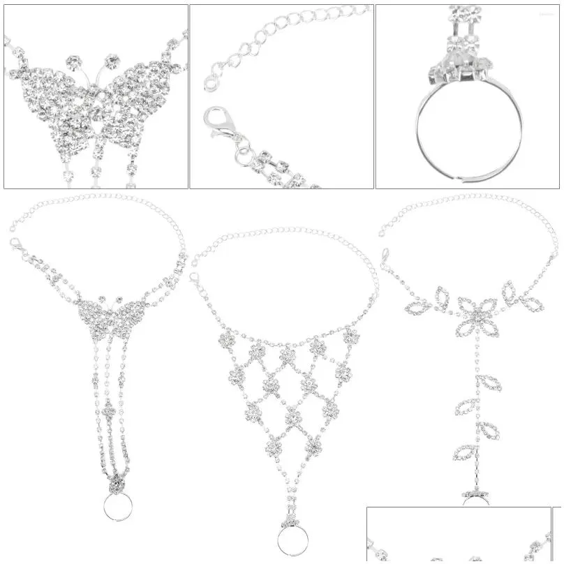 anklets 6 pcs rhinestone anklet foot jewelry barefoot sandals summer chain for women alloy bride