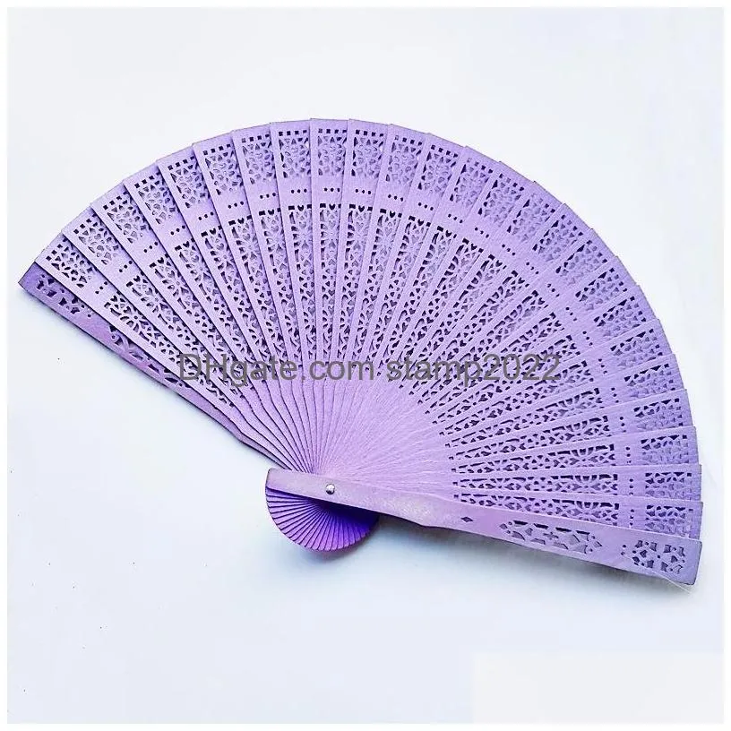 color folding fan crafts personalized wedding fans wood fan customized logo