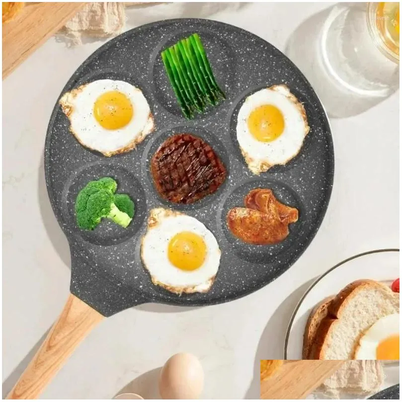 pans home kitchen seven hole breakfast frying pan cute animal face design nonstick multifunctional pancake egg dumpling cooker