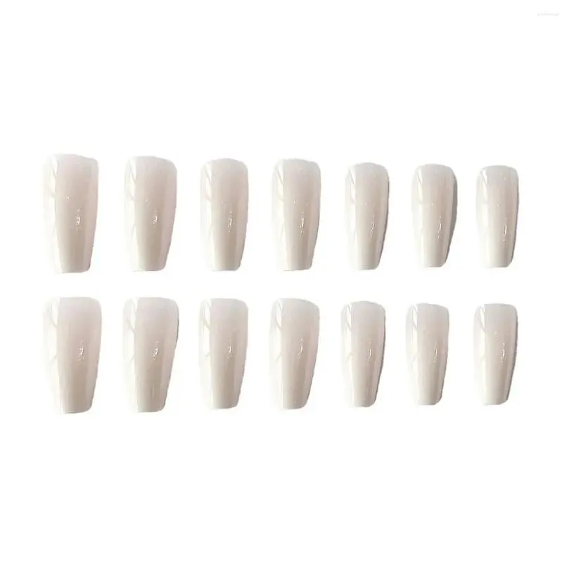 false nails long white solid color artificial nail decoration diy press-on for professional salon supply