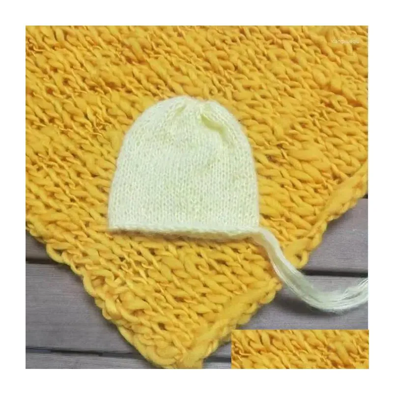 blankets 50 50cm handcraft acrylic fiber blanket hat basket stuffer filler born baby pography background