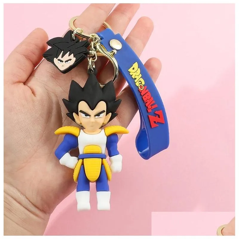 fashion cute anime designs 3d jewelry keychain different design pvc key ring accessories