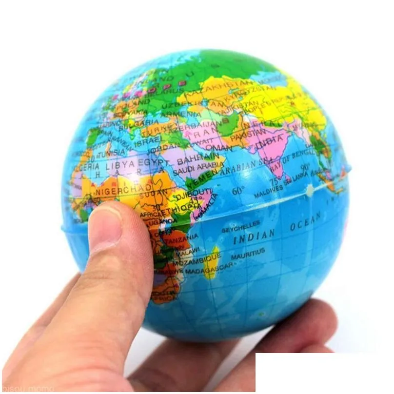 wholesale world map soft foam earth globe hand wrist exercise stress relief squeeze foam ball