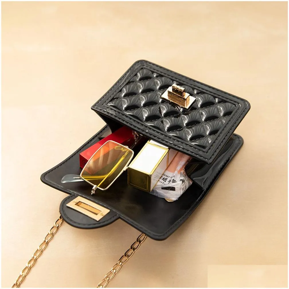 Handbags Jelly Mini Pearl Portable Dia Children Solid Color Small Square Bag Slung Chain Accessories Drop Delivery Dhdrf