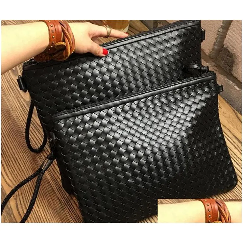 ipad clutch case bag hand-woven pu envelope package