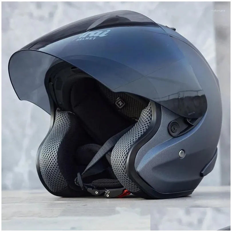 motorcycle helmets sz-4 matte grey half helmet racing ece approved casco casque summer season women and men