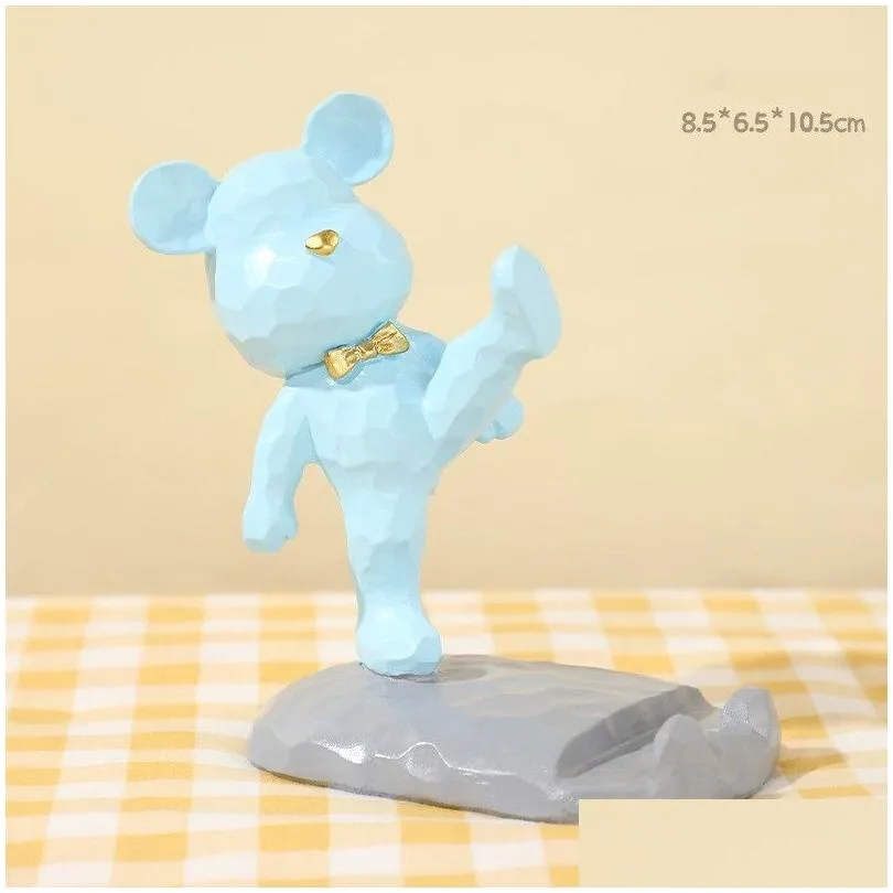 Tablet Pc Stands Creative Bear Mobile Phone Holder Desk Bedside Home Office Lazy Person Living Room Porch Decoration Drop Delivery Com Dhdtu