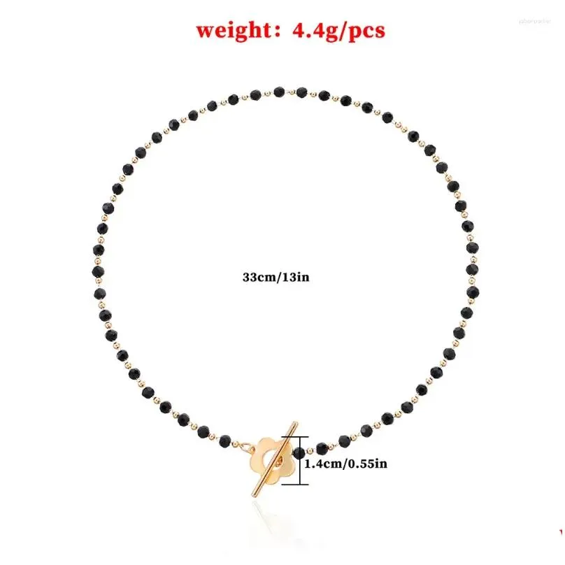 choker temperament short necklaces ot buckle black crystal female women clavicle chain jewelry bead necklace