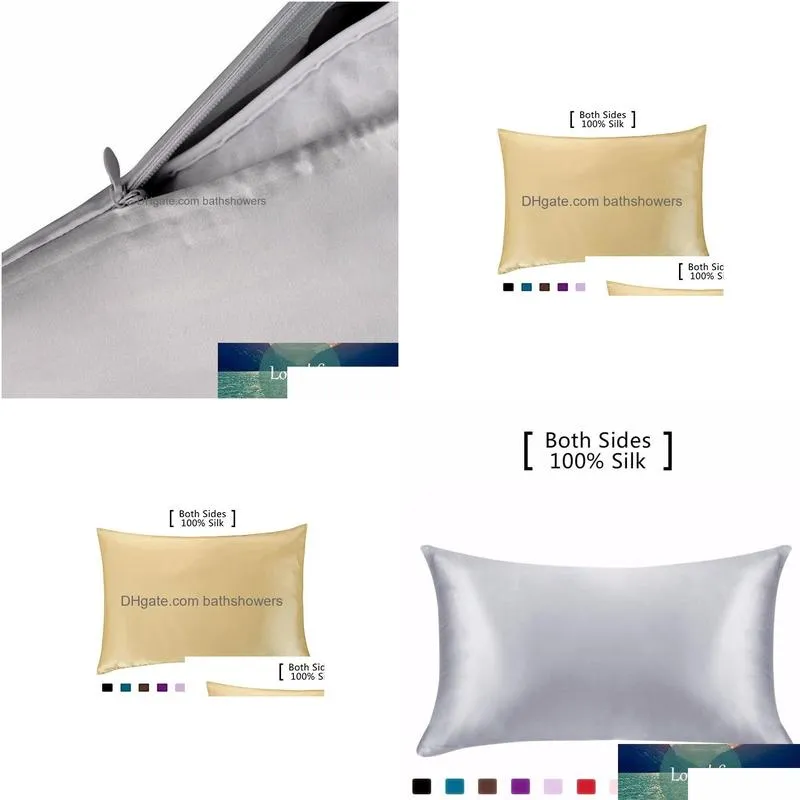 silk pillowcase hair skin 19 momme 100% pure natural mulberry silk pillowcase standard size pillow cases cover hidd