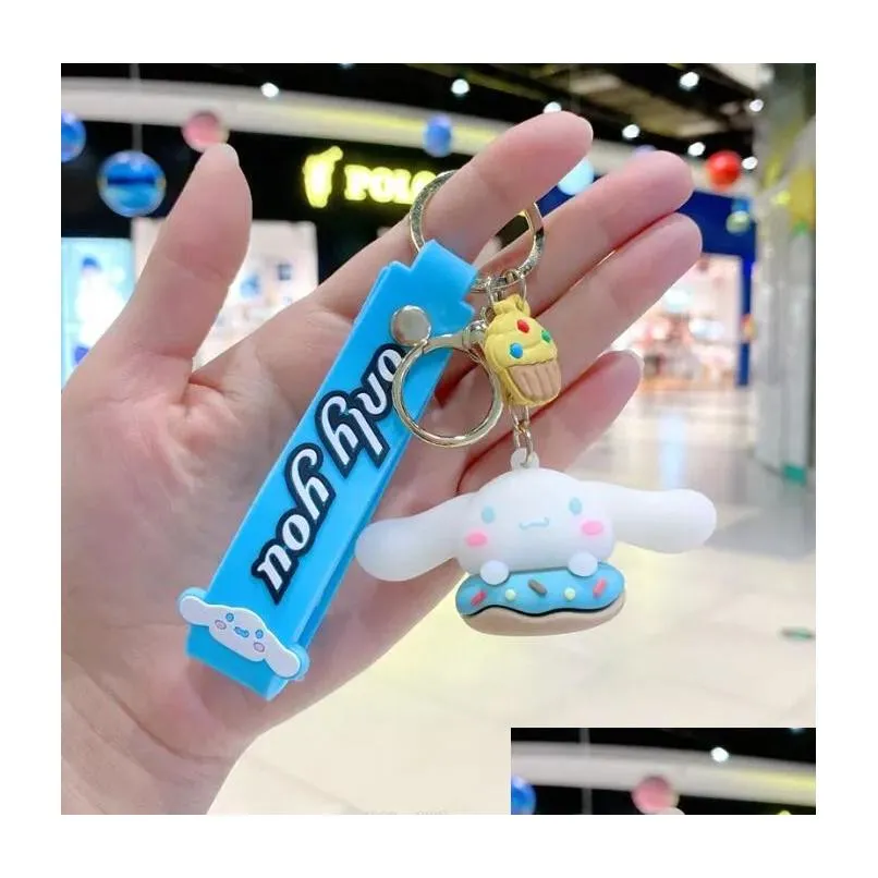 Other Cartoon Accessories Key Chain Backpack Ornament Accessories Ring Gifts Cartoon Kuromi With  Sil Pendant Jewelry Drop Del Dhqcp