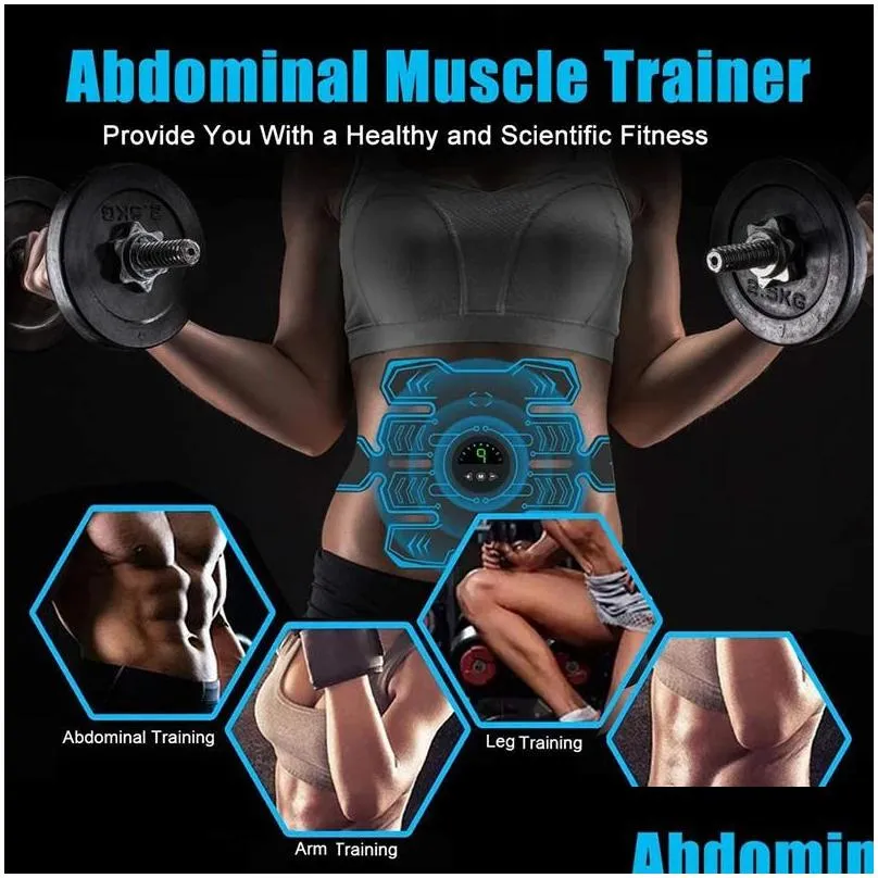 ems wireless muscle stimulator trainer abdominal training belt electric weight loss stickers body slimming home fitness equiment