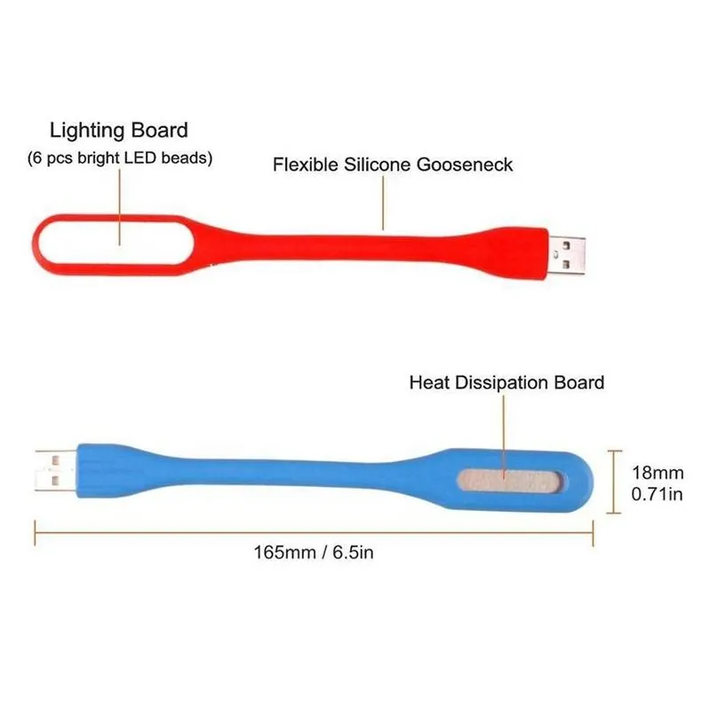 wholesale mini usb led book light usb gadgets summer flexible foldable leds lamp power bank computer notebook 5v 1.2w