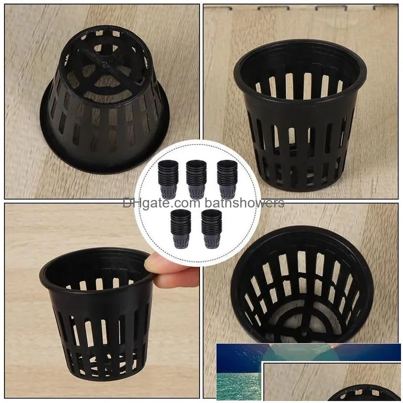 50pcs planting bucket culture net cups plastic planting bucket culture planting net cup hydroponic plastic net pot