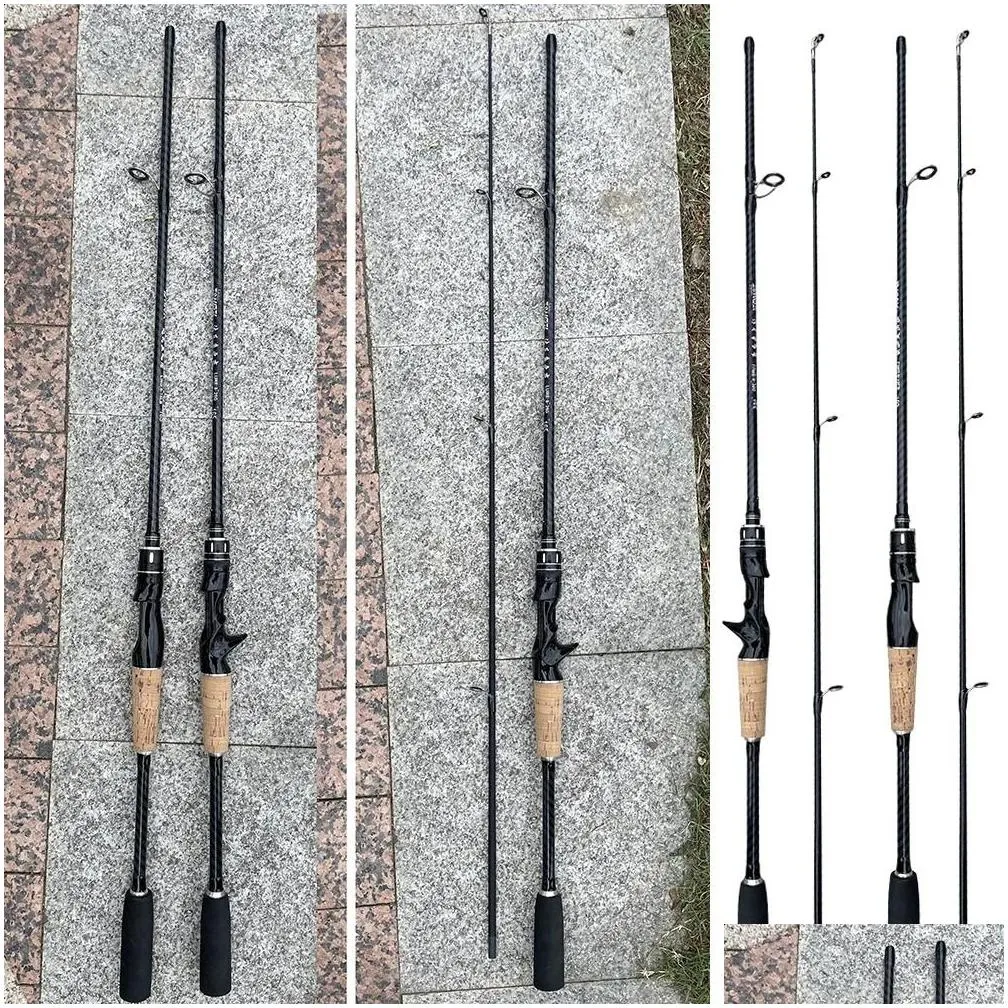 carbon fishing rod 1.8m 1.65m ml fast spinning casting 2 sections lure trout bass rod 8-25g 240122