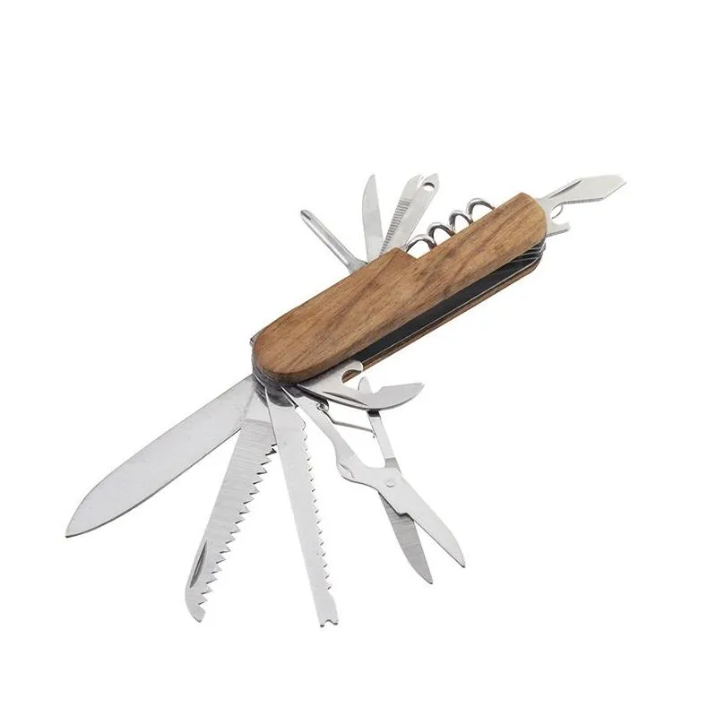 multifunctional folding knife bottle opener stainless steel phillips screwdriver scissors portable outdoor camping tools