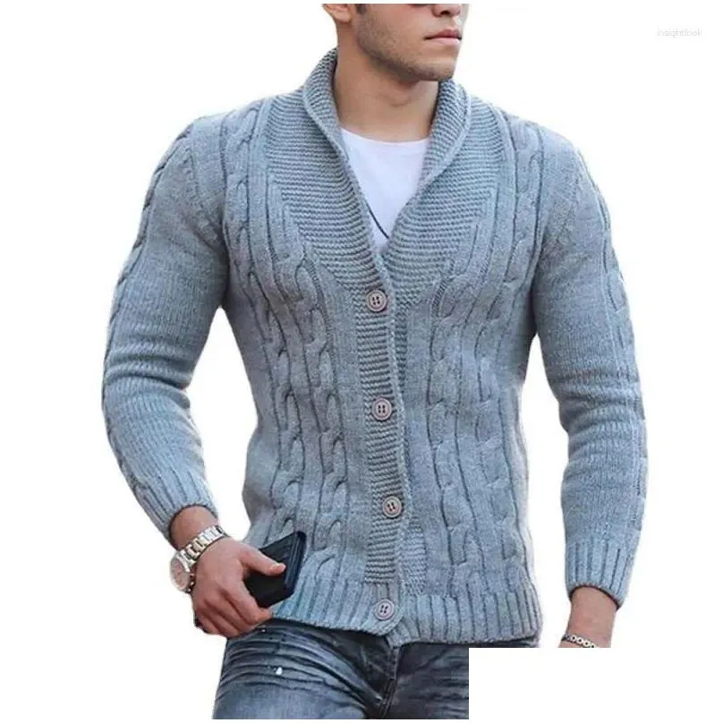 men`s sweaters cross border supply amazon european and american autumn winter fashion lapels long sleeved slim fit knitwea