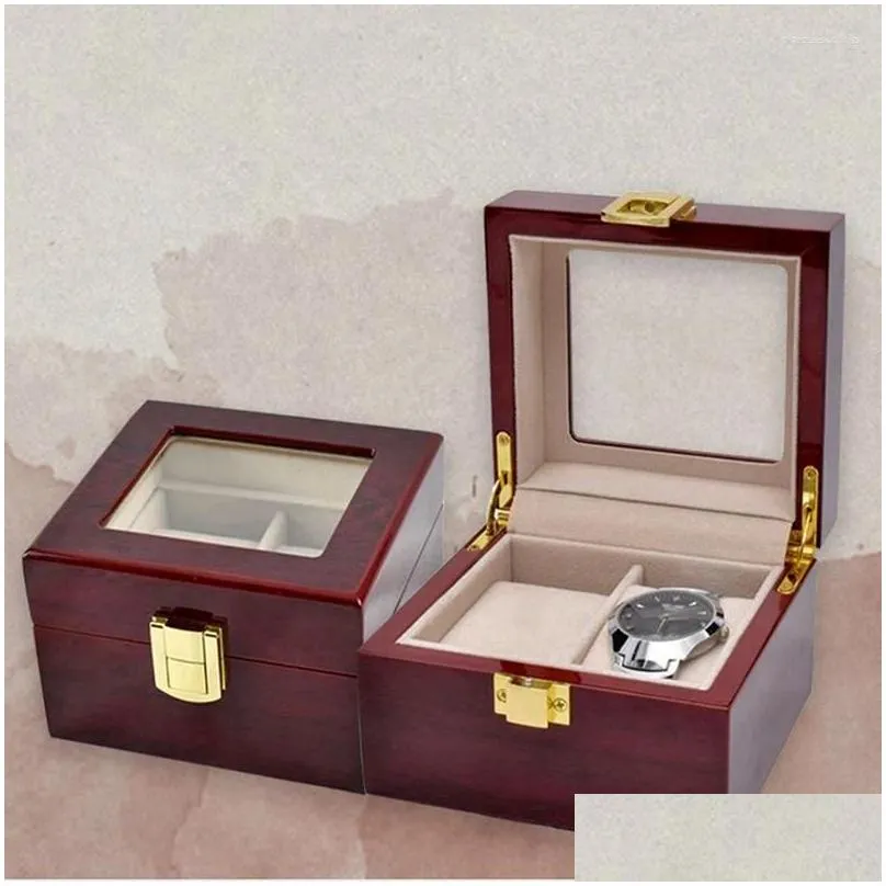 jewelry pouches wood storage watch boxes 2 slots watches display box case organizer holder promotion