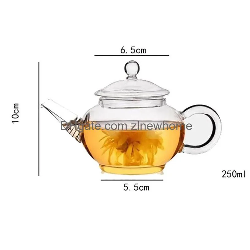 250ml coffee tea sets heat-resistant borosilicate glass teapot inner filter tea kettle kung fu teas bdesports coffee pots