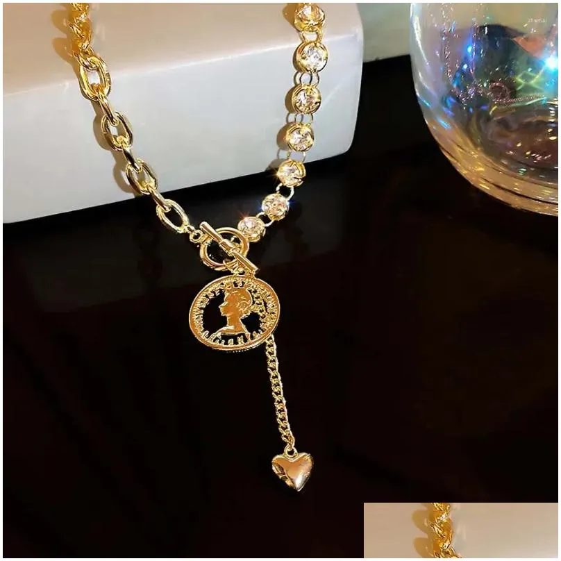 choker jewelry gold color leather weaving around the neck heart pendant clavicle chains women necklaces pu korean style