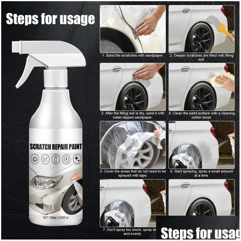 car wash solutions scratch paint spray 60ml maintenance cleaning glazing decontamination removal oxidation repair acesssories