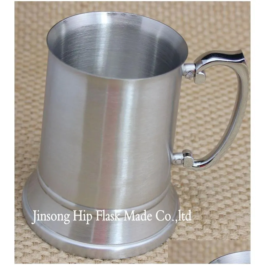 Mugs 16 Ounce Double Wall 18/8 Stainless Steel Tankard Beer Mug High Quality Mirror Finish Drop Delivery Home Garden Kitchen, Dining B Dhsht